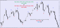 XAUUSD M1 Scalping Indicator MT4 chart with red and blue buy sell signals